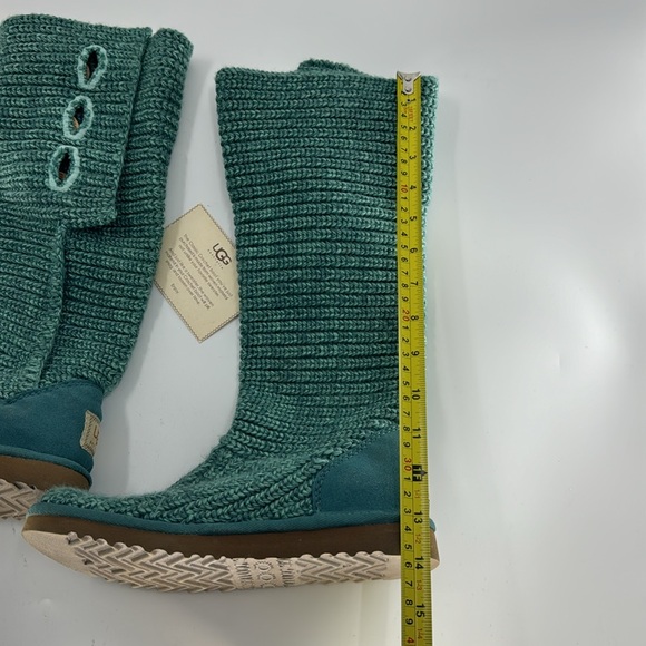UGG Women’s Classic Cardy Knit Green Boots Size 5 - Picture 14 of 17